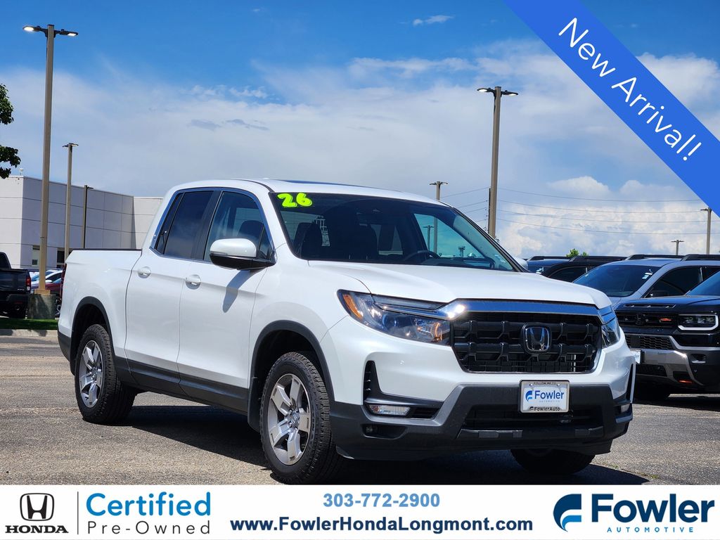 Platinum White Pearl 2026 Honda Ridgeline RTL AWD Pickup Truck All-Wheel Drive 9-Speed Automatic