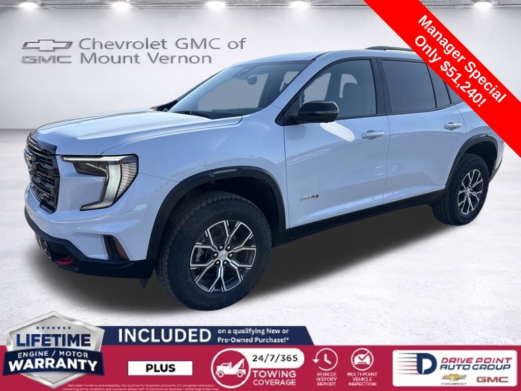 Glacier White Tricoat 2026 GMC Acadia AT4 AWD SUV / Crossover Four-Wheel Drive 8-Speed Automatic