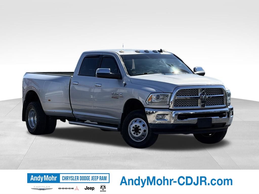 Bright Silver Metallic Clearcoat 2018 RAM 3500 Laramie Crew Cab LB DRW 4WD Pickup Truck Four-Wheel Drive 6-Speed Automatic