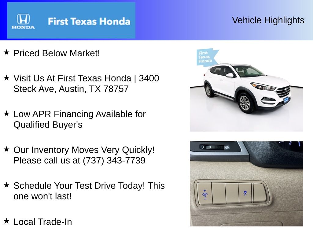 Used Car 2017 Hyundai Tucson  Se For Sale Under $15,000 In Austin, Texas