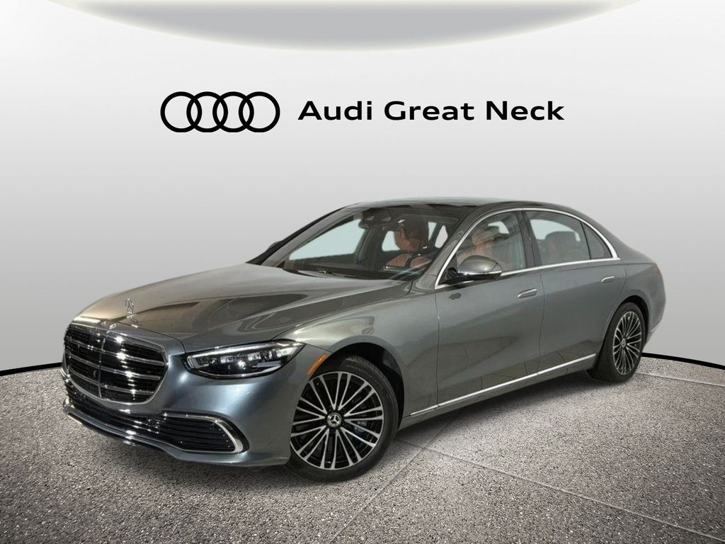 Gray (Selenite Grey Metallic) 2025 Mercedes-Benz S-Class Sedan All-Wheel Drive 9-Speed Automatic