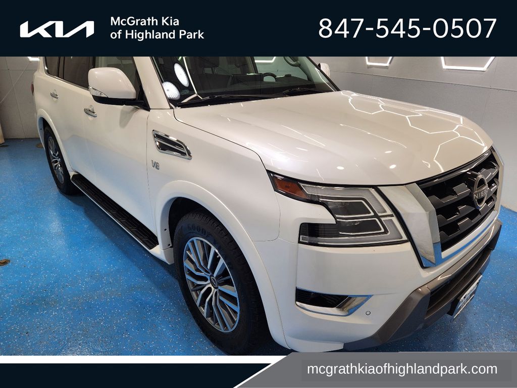 Aspen White Tricoat 2021 Nissan Armada SUV / Crossover 4X2 7-Speed Automatic