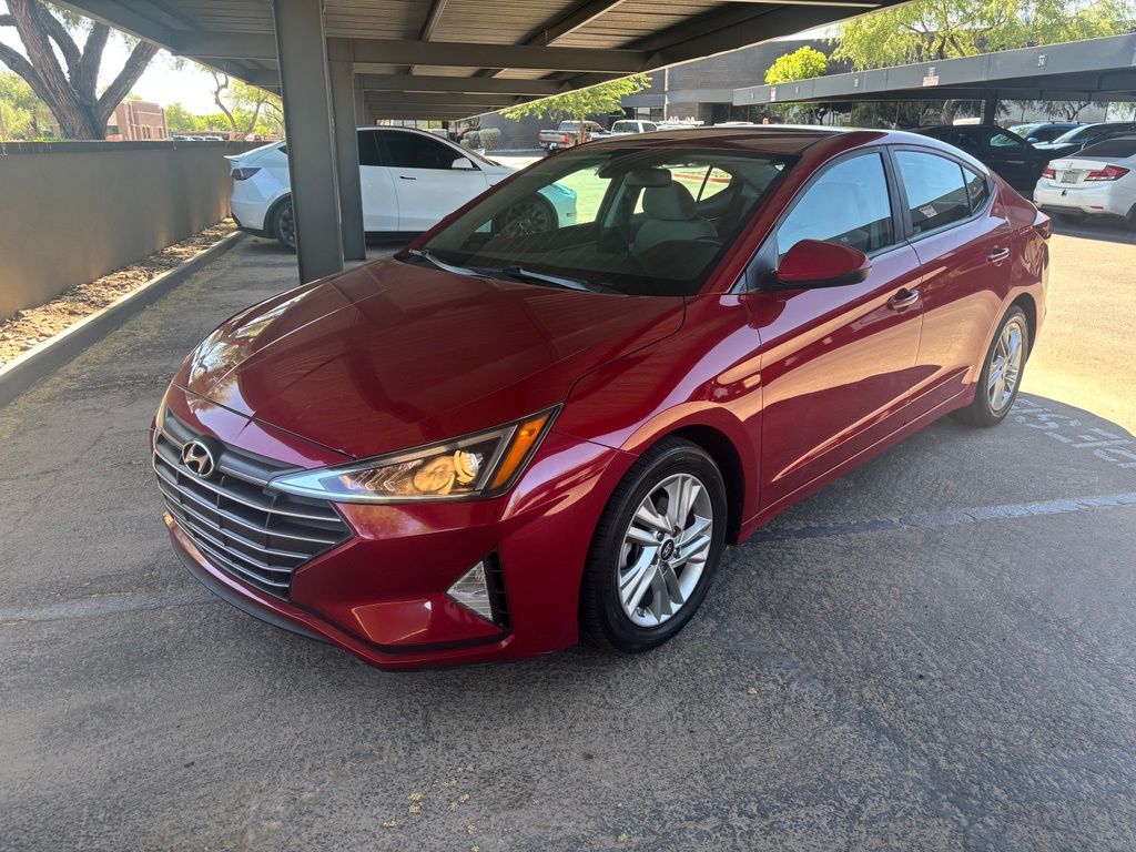 Scarlet Red Pearl 2020 Hyundai Elantra Sedan Front-Wheel Drive Continuously Variable Transmission