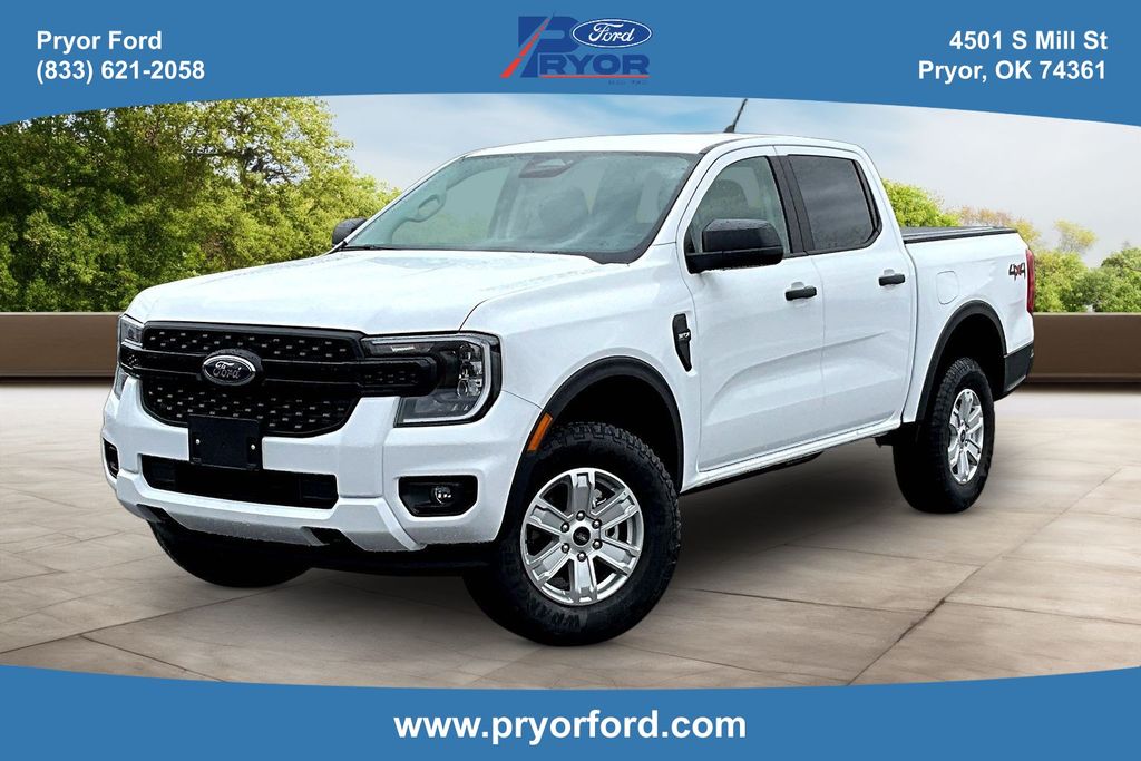 Oxford White 2025 Ford Ranger XL SuperCrew 4WD Pickup Truck Four-Wheel Drive Automatic