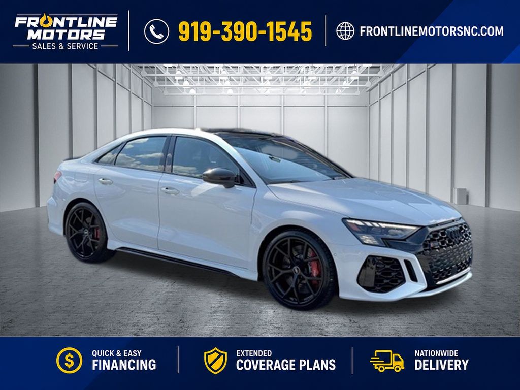 Glacier White Metallic 2023 Audi RS 3 Sedan All-Wheel Drive 7-Speed Automatic