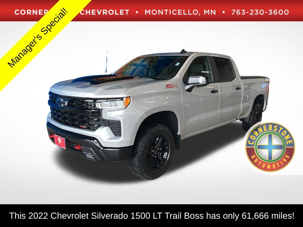 Silver Ice Metallic 2022 Chevrolet Silverado 1500 Pickup Truck Four-Wheel Drive Automatic