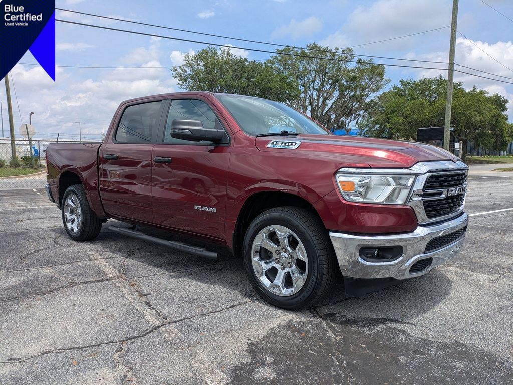 Delmonico Red Pearlcoat 2023 RAM 1500 Big Horn Crew Cab RWD Pickup Truck 4X2 8-Speed Automatic