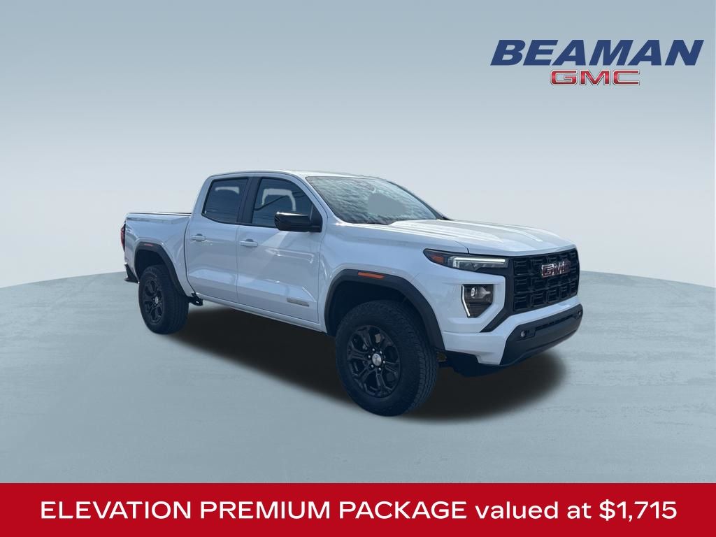 Summit White 2023 GMC Canyon Elevation Crew Cab 4WD Pickup Truck Four-Wheel Drive 8-Speed Automatic