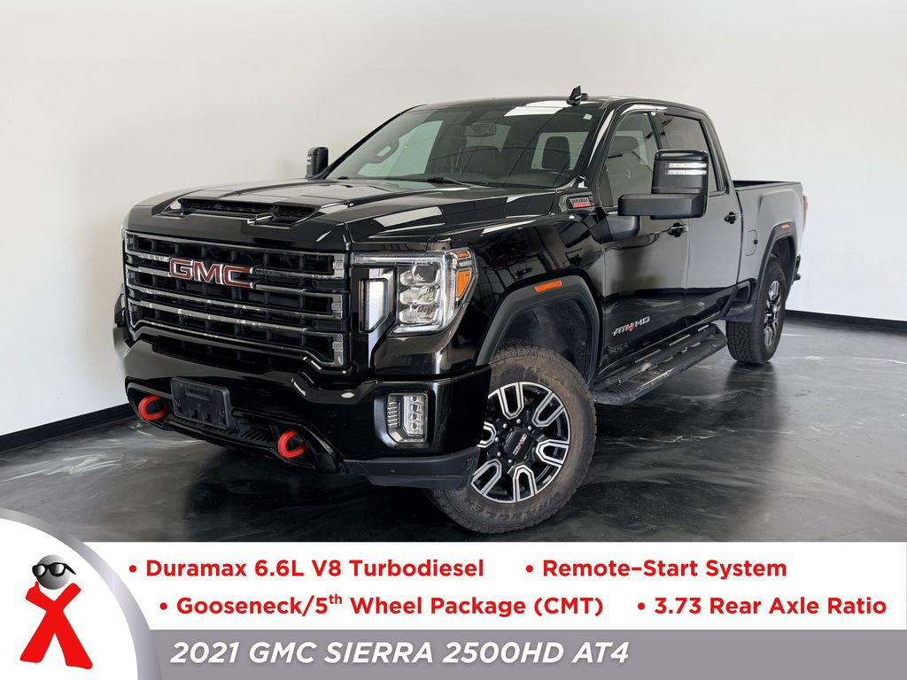 Onyx Black 2021 GMC Sierra 2500HD AT4 Crew Cab 4WD Pickup Truck Four-Wheel Drive Automatic