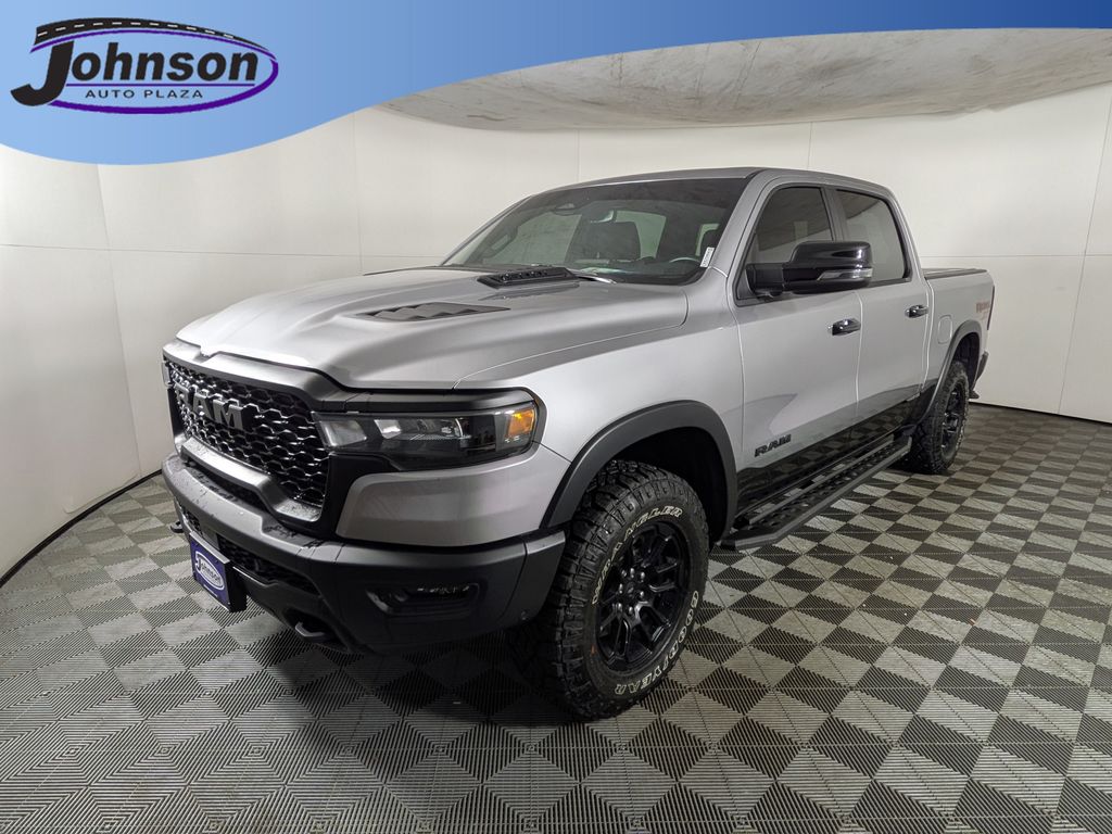 Billet Silver Metallic Clearcoat 2025 RAM 1500 Rebel Crew Cab 4WD Pickup Truck Four-Wheel Drive 8-Speed Automatic