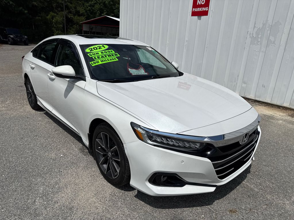 White 2021 Honda Accord Sedan Front-Wheel Drive Continuously Variable Transmission
