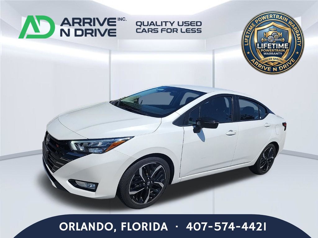 Aspen White Tricoat 2024 Nissan Versa Sedan Front-Wheel Drive Continuously Variable Transmission