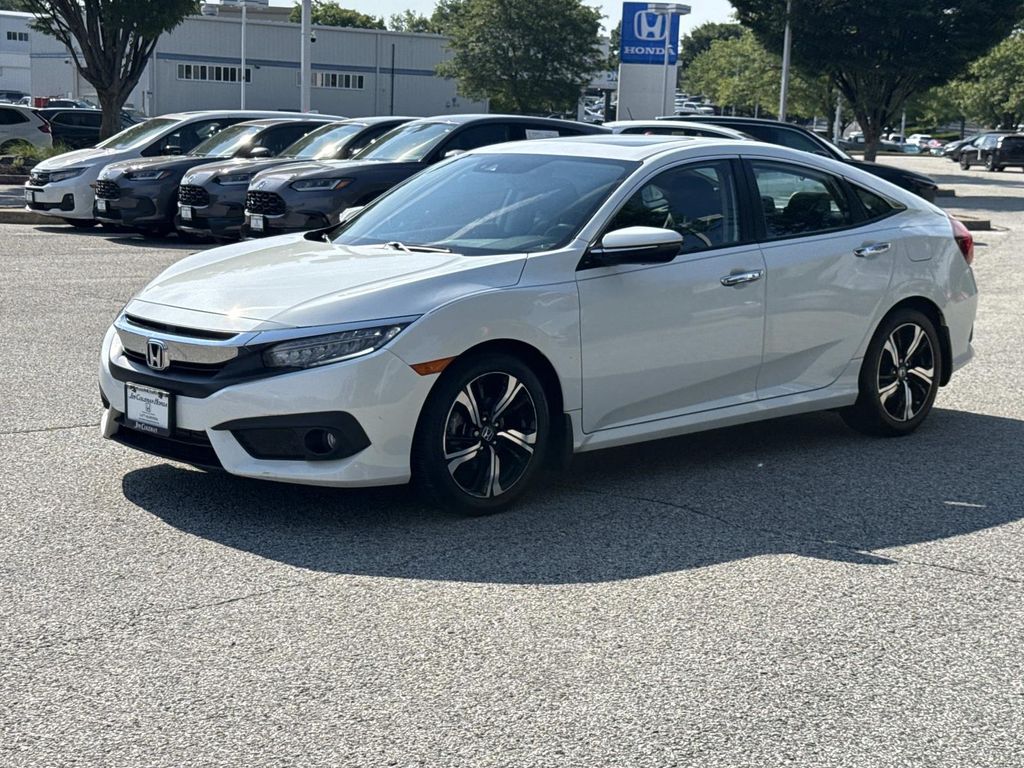 White 2017 Honda Civic Sedan Front-Wheel Drive Continuously Variable Transmission