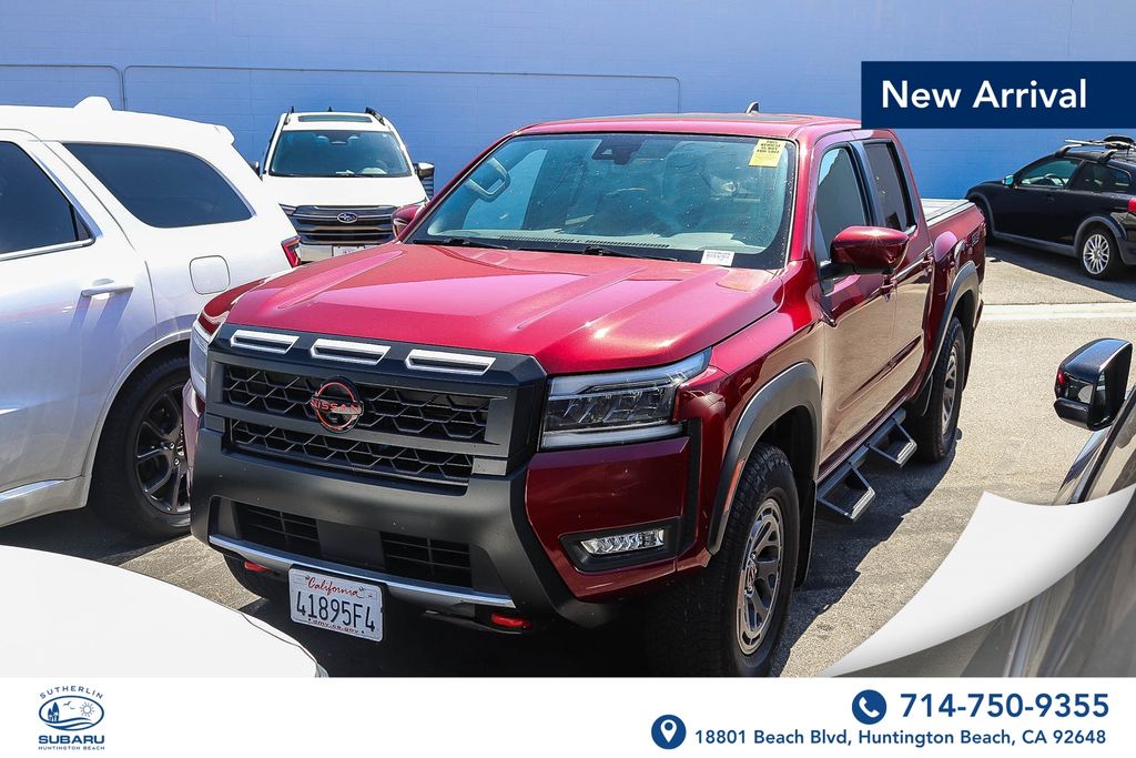 Cardinal Red Metallic 2025 Nissan Frontier Pickup Truck Four-Wheel Drive 9-Speed Automatic Overdrive