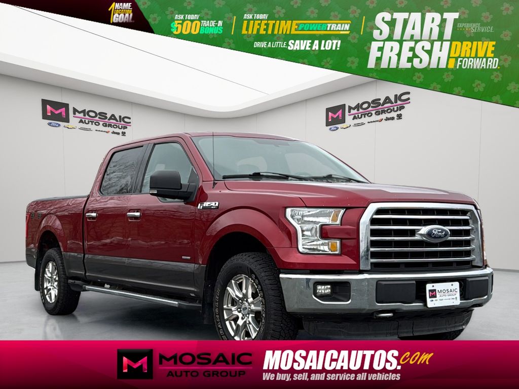 Red 2015 Ford F-150 XLT SuperCrew 4WD Pickup Truck Four-Wheel Drive 6-Speed Automatic
