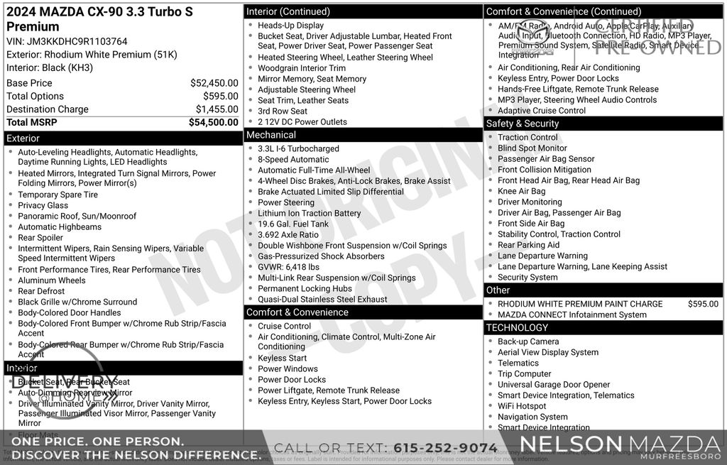 Certified Used 2024 White Mazda 3.3 Turbo S Premium image 2