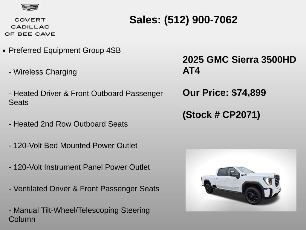 Used Car 2025 Gmc Sierra 3500hd  At4 For Sale Under $80,000 In Austin, Texas