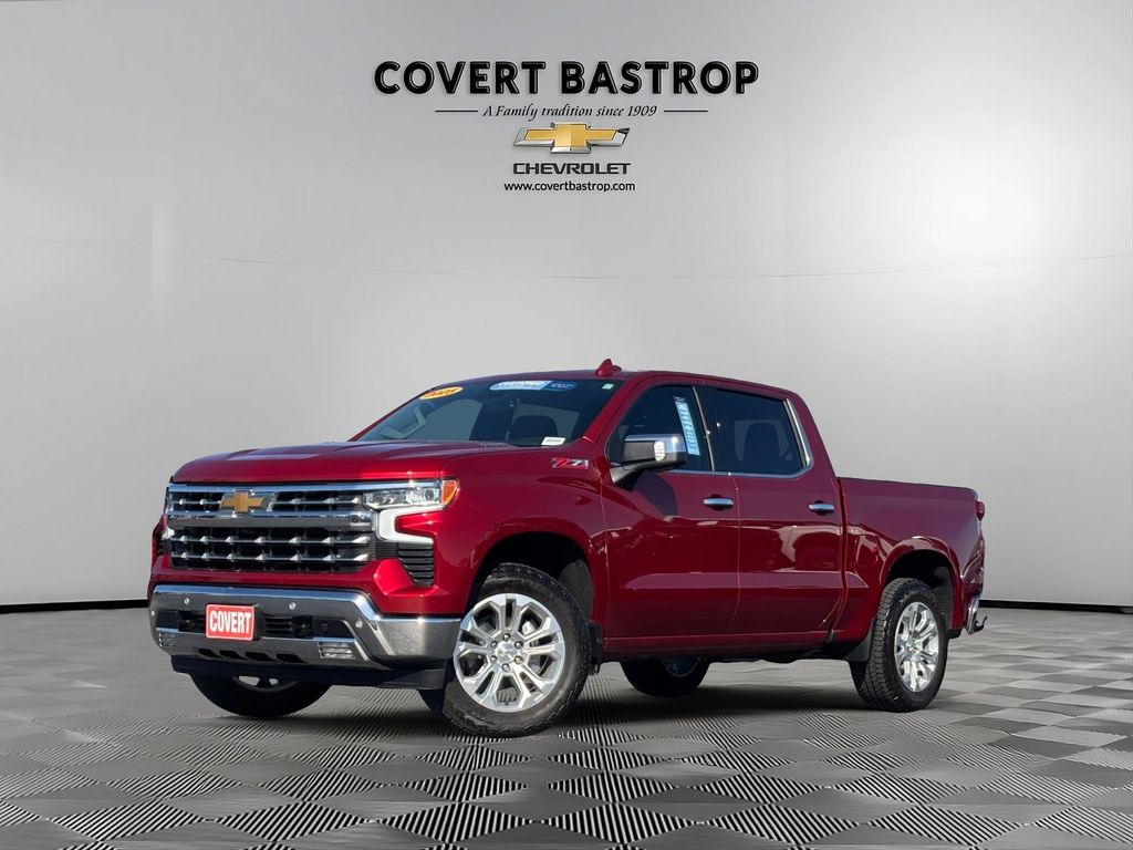 Radiant Red 2025 Chevrolet Silverado 1500 LTZ Crew Cab 4WD Pickup Truck Four-Wheel Drive Automatic