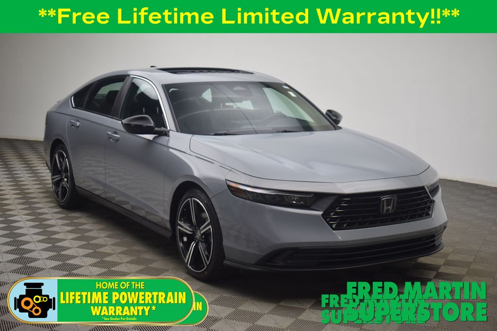 Urban Gray Pearl 2023 Honda Accord Hybrid Sedan Front-Wheel Drive Continuously Variable Transmission