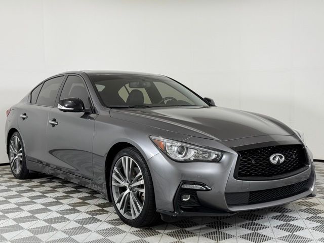 Gray (Graphite Shadow) 2023 INFINITI Q50 Sensory RWD Sedan Rear-Wheel Drive 7-Speed Automatic Overdrive