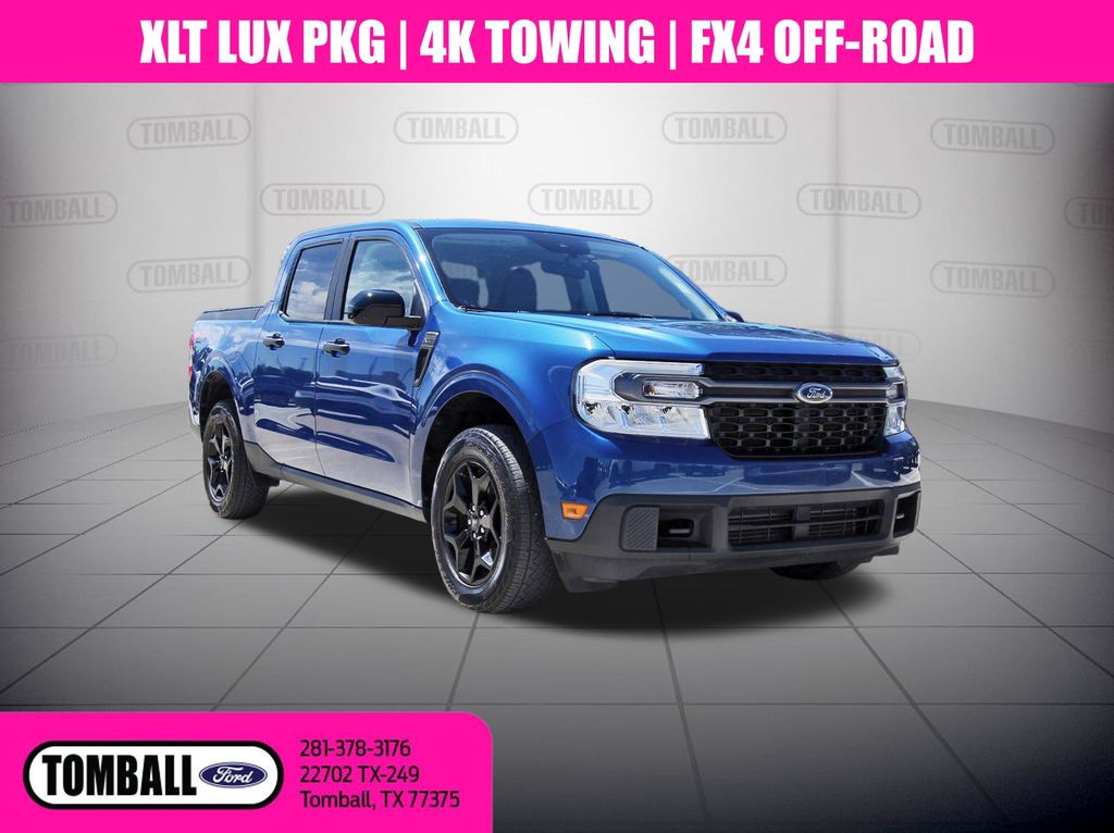 Atlas Blue Metallic 2024 Ford Maverick XLT SuperCrew AWD Pickup Truck All-Wheel Drive 8-Speed Automatic