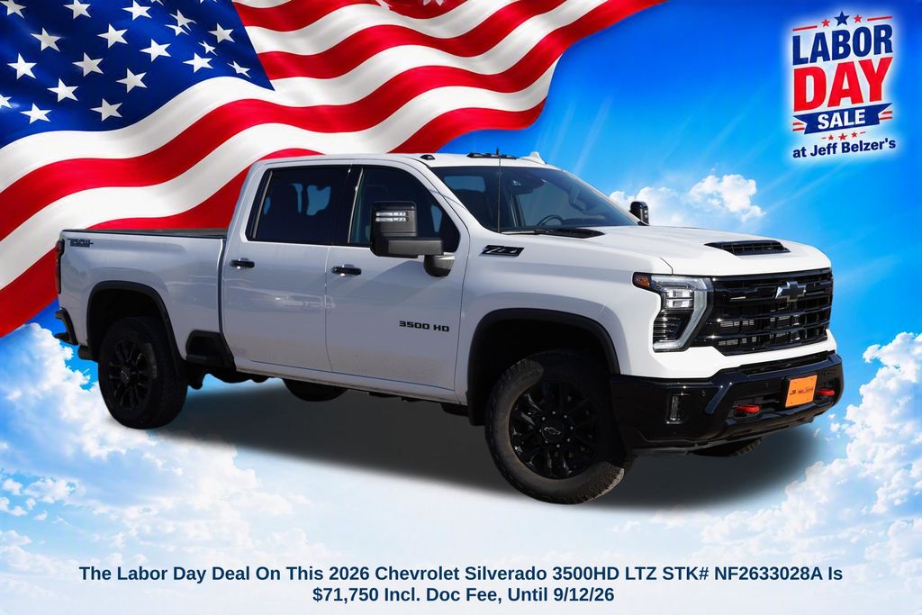 Summit White 2026 Chevrolet Silverado 3500HD Pickup Truck Four-Wheel Drive Automatic