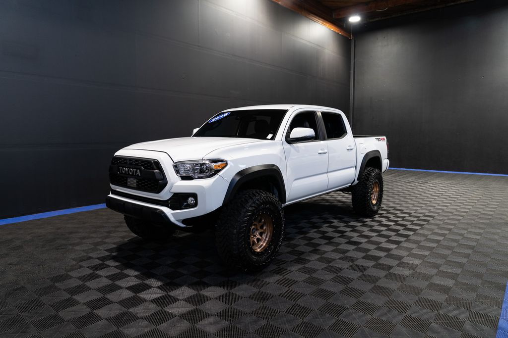 Super White 2018 Toyota Tacoma TRD Off Road Double Cab 4WD Pickup Truck Four-Wheel Drive 6-Speed Manual