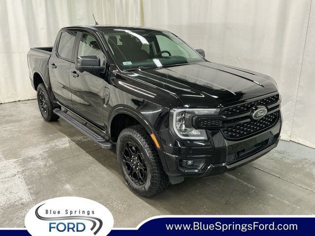 Shadow Black 2025 Ford Ranger XLT SuperCrew 4WD Pickup Truck Four-Wheel Drive Automatic