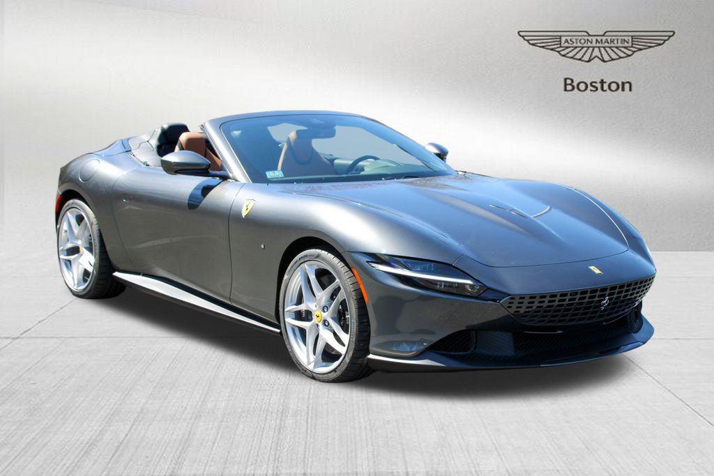 Gray 2025 Ferrari Roma Spider RWD Convertible Rear-Wheel Drive 8-Speed Manual