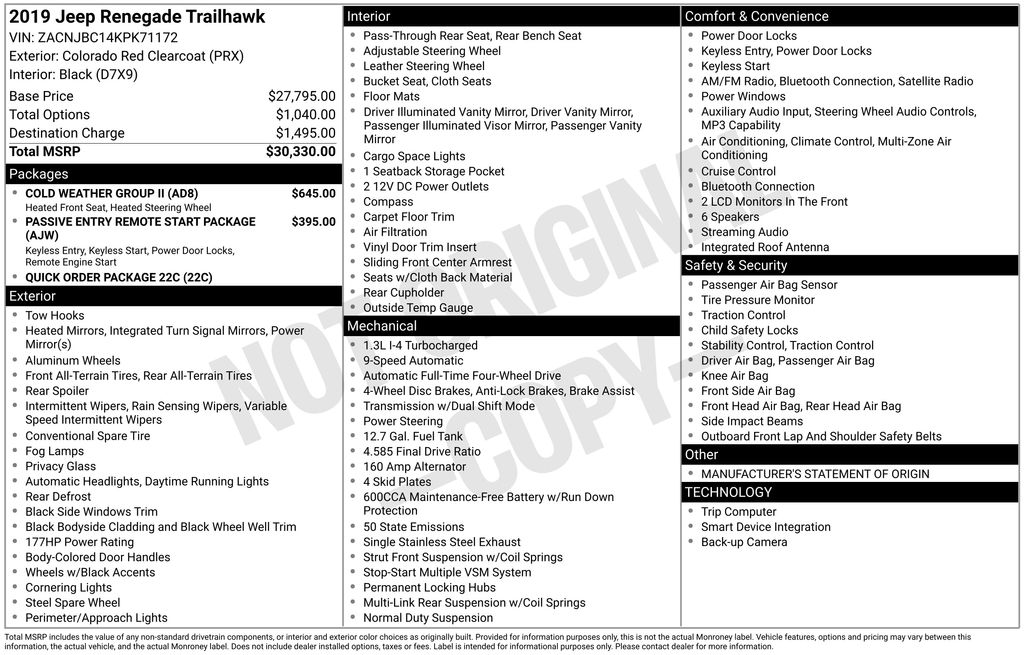 2019 Jeep Renegade Trailhawk 4x4's photo