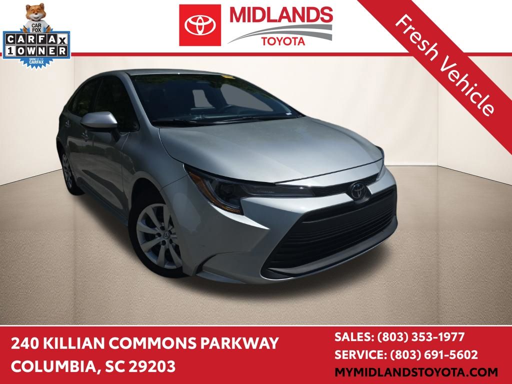 Classic Silver Metallic 2025 Toyota Corolla LE FWD Sedan Front-Wheel Drive Continuously Variable Transmission