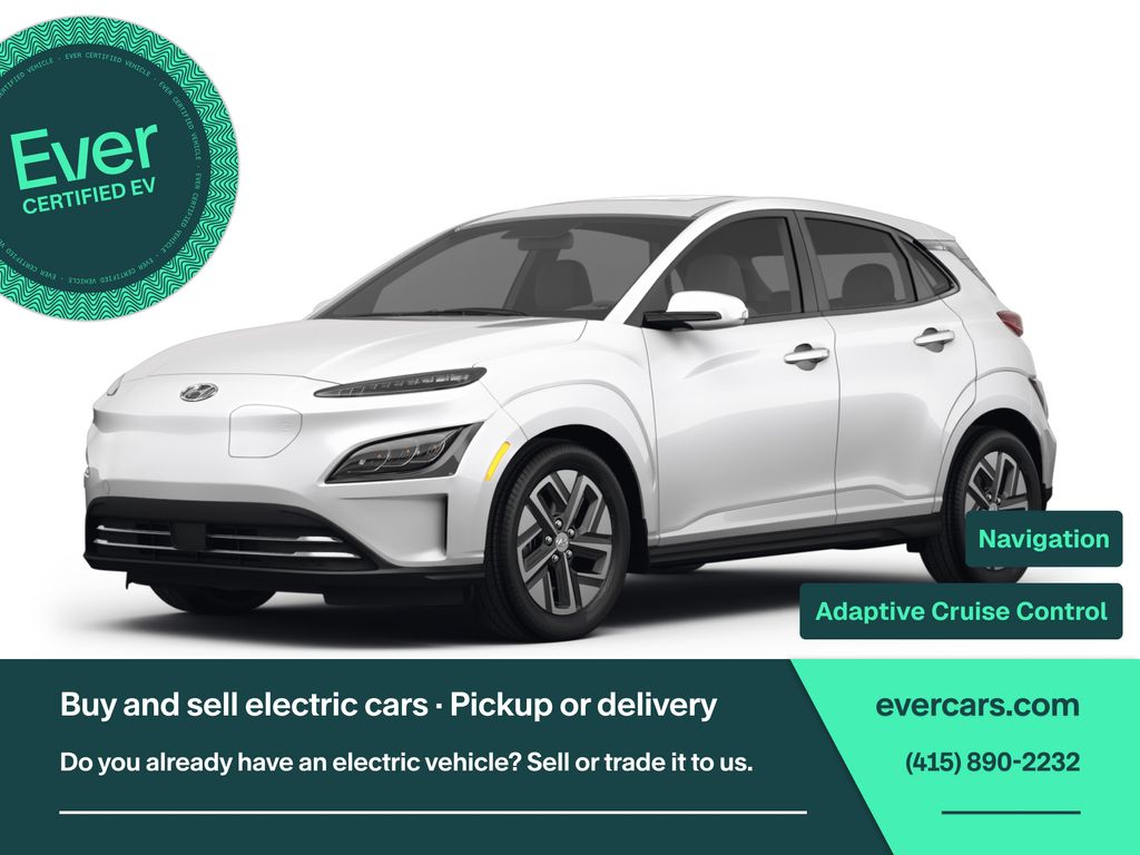 Lunar White 2023 Hyundai Kona Electric SUV / Crossover Front-Wheel Drive 1-Speed Automatic