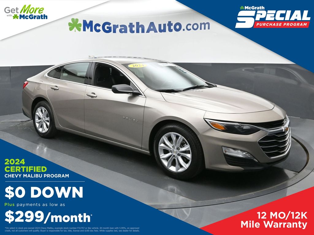 Mineral Gray Metallic 2024 Chevrolet Malibu LT with 1LT FWD Sedan Front-Wheel Drive Continuously Variable Transmission