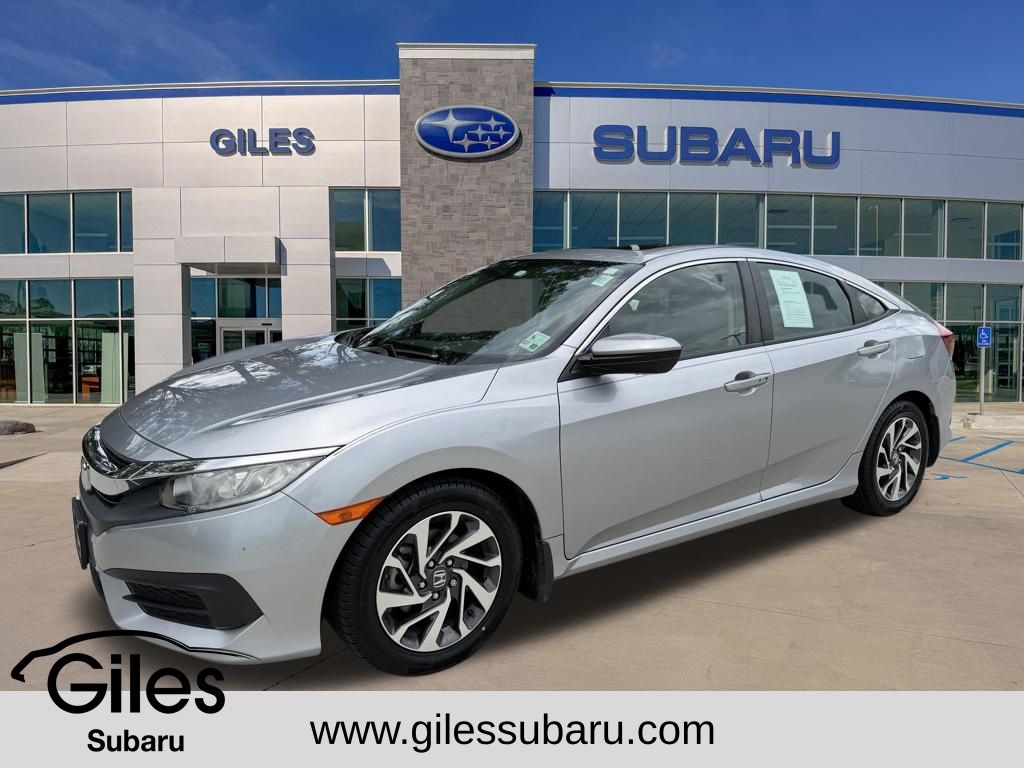 Lunar Silver Metallic 2016 Honda Civic EX Sedan Front-Wheel Drive Continuously Variable Transmission