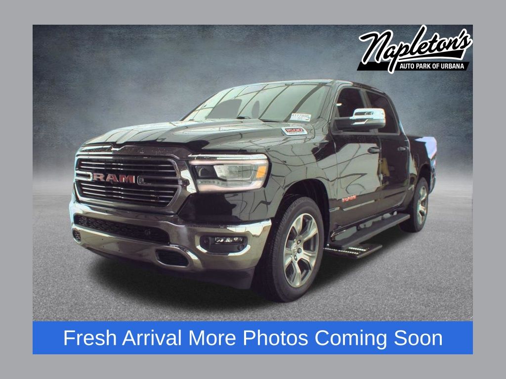 Diamond Black Crystal Pearlcoat 2023 RAM 1500 Laramie Crew Cab 4WD Pickup Truck Four-Wheel Drive 8-Speed Automatic