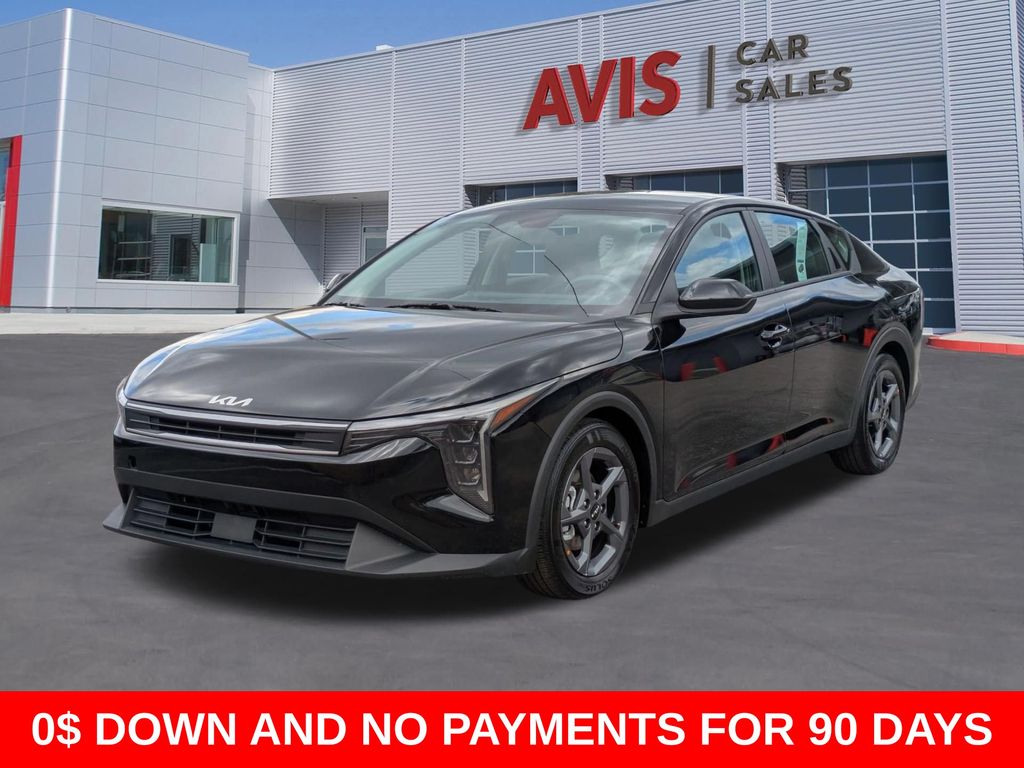 Black 2025 Kia K4 LXS FWD Sedan Front-Wheel Drive Continuously Variable Transmission