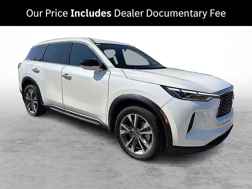 Majestic White/Blk Obsid 2025 INFINITI QX60 SUV / Crossover All-Wheel Drive 9-Speed Automatic