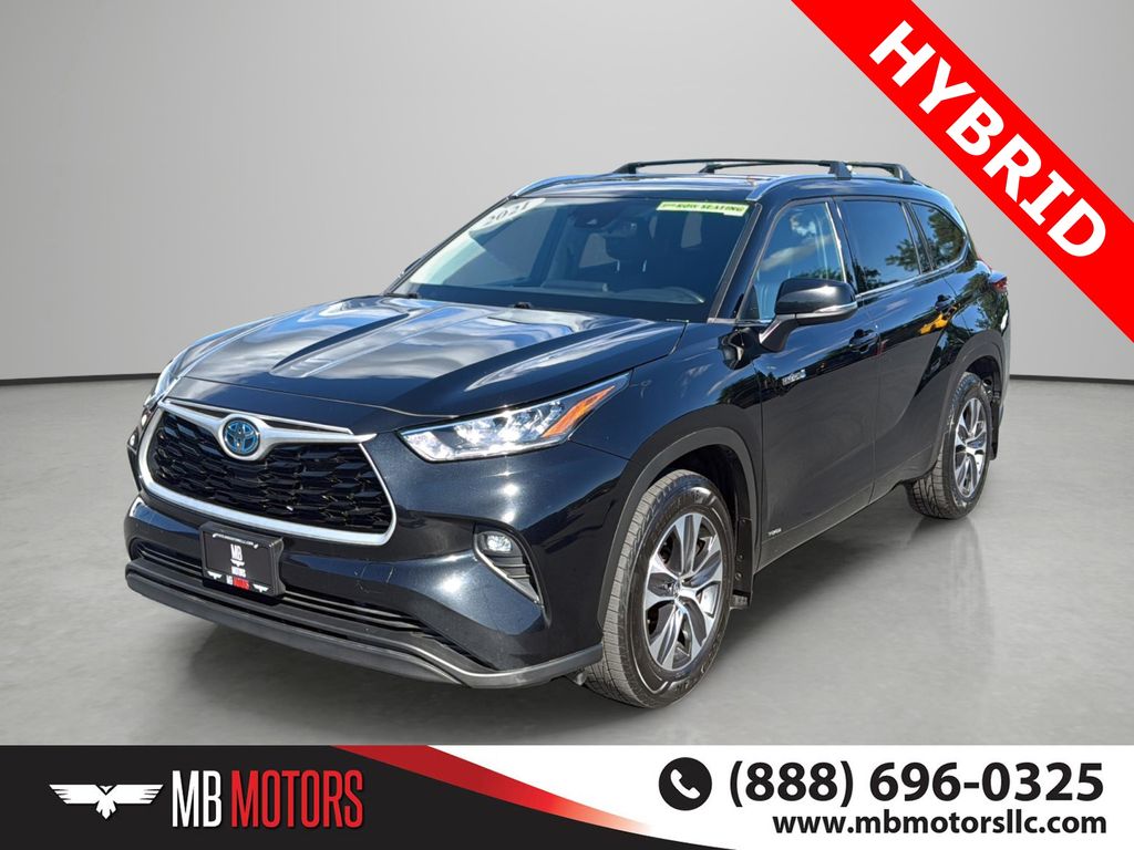 Black 2021 Toyota Highlander Hybrid XLE AWD SUV / Crossover All-Wheel Drive Continuously Variable Transmission