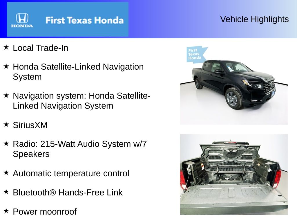 Used Car 2025 Honda Ridgeline  Trailsport For Sale Under $40,000 In Austin, Texas