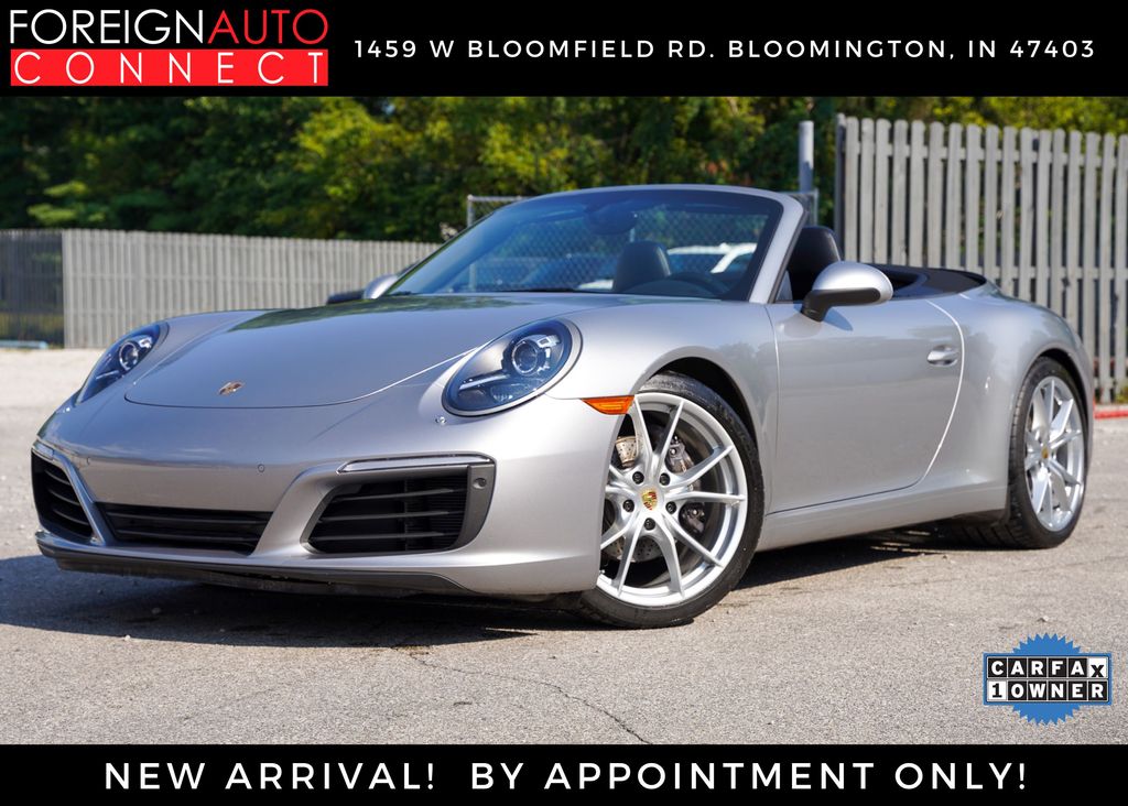 Silver 2017 Porsche 911 Convertible Rear-Wheel Drive 7-Speed Automatic