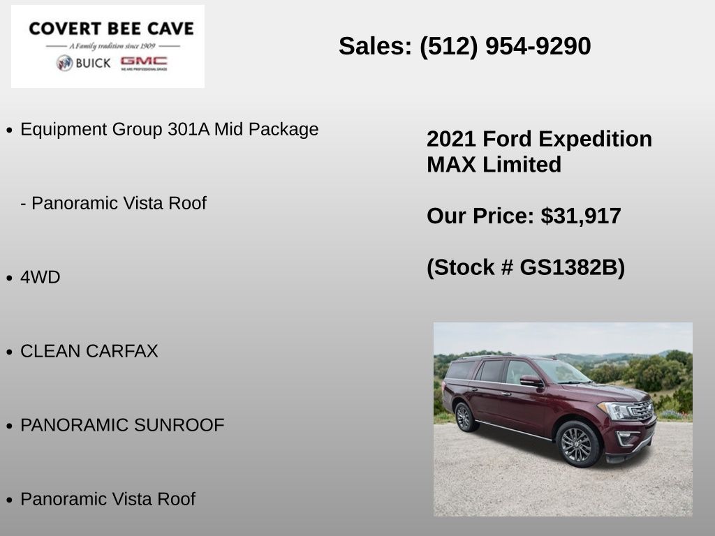 Used Car 2021 Ford Expedition Max  Limited For Sale Under $35,000 In Austin, Texas