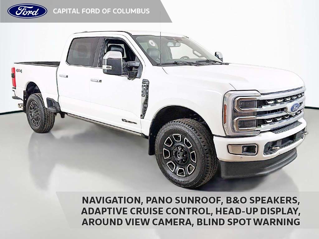 Star White Metallic Tri-Coat 2024 Ford F-350 Super Duty Platinum Crew Cab 4WD Pickup Truck Four-Wheel Drive Automatic