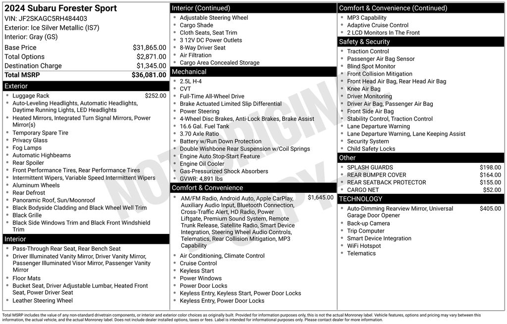 Used 2024 Silver Subaru Sport image 6
