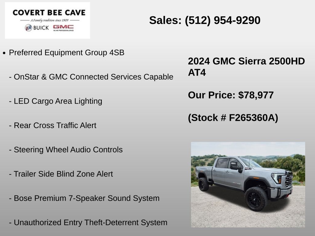 Used Car 2024 Gmc Sierra 2500hd  At4 For Sale Under $80,000 In Austin, Texas