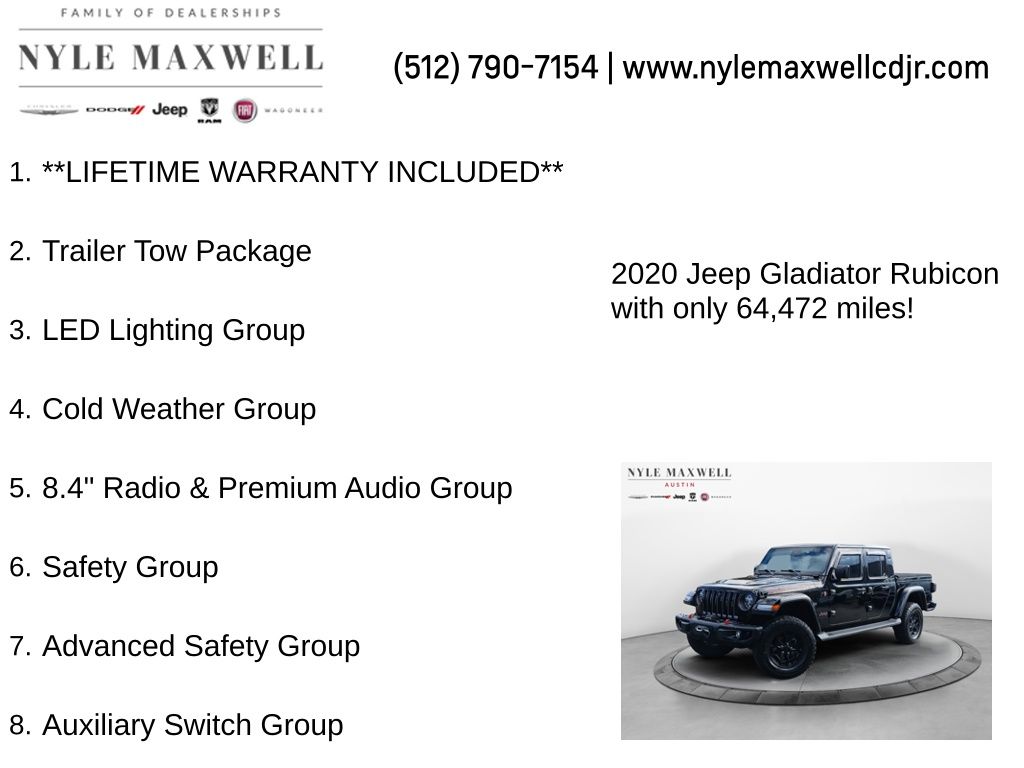 Used Car 2020 Jeep Gladiator  Rubicon For Sale Under $35,000 In Austin, Texas