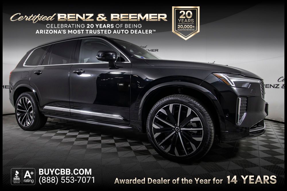 Onyx Black Metallic 2025 Volvo XC90 Recharge T8 Plus Bright Theme 7-Passenger eAWD SUV / Crossover All-Wheel Drive Automatic