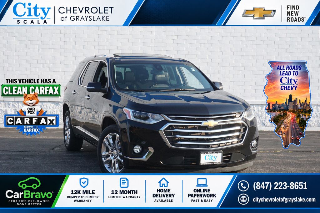 Mosaic Black Metallic 2021 Chevrolet Traverse SUV / Crossover Four-Wheel Drive 9-Speed Automatic