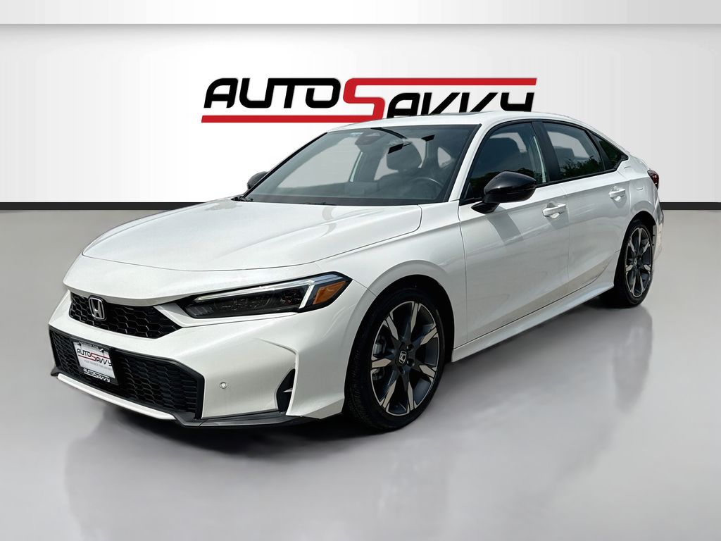 2025 Honda Civic Hybrid Sport Touring White at AutoSavvy Houston Southwest