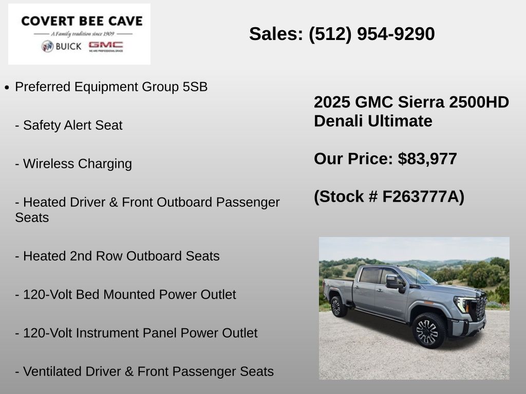 Used Car 2025 Gmc Sierra 2500hd  Denali Ultimate For Sale Under $90,000 In Austin, Texas