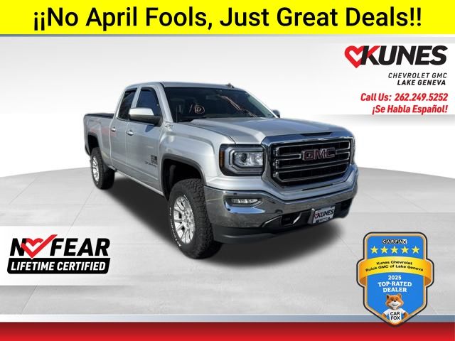 Quicksilver Metallic 2018 GMC Sierra 1500 SLE Double Cab 4WD Pickup Truck Four-Wheel Drive 6-Speed Automatic Overdrive
